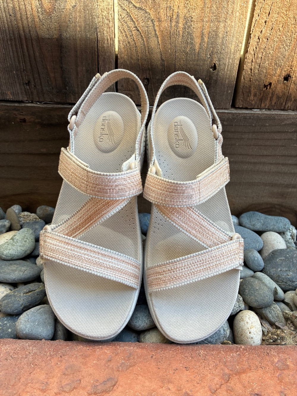 Dansko Beige Strappy Slingback Sandals
